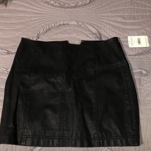 Free people black leather skirt